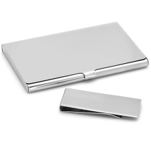 Polished Collection Business Card Holder & Money Clip Gift Set